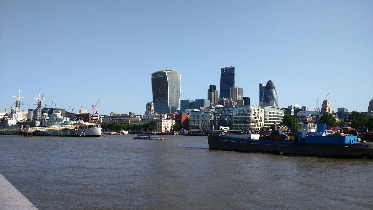 The City of London skyline across the Thames